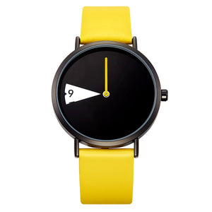 Stylish Watch with Yellow Leather