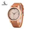 Casual Wooden Watch with Leather Strap