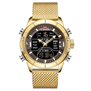 Classic Retro Watch with Stainless Steel Mesh
